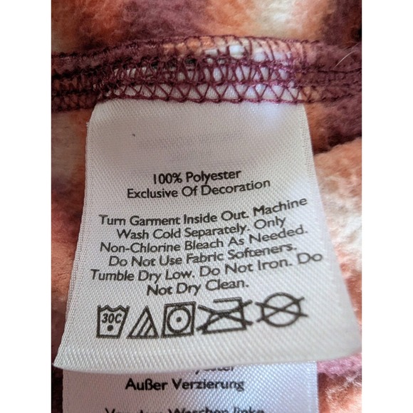 Eddie Bauer Aztec Print 1/4 Zip Fleece Women's Size L Red & Orange Cabin Hiking - Picture 7 of 8